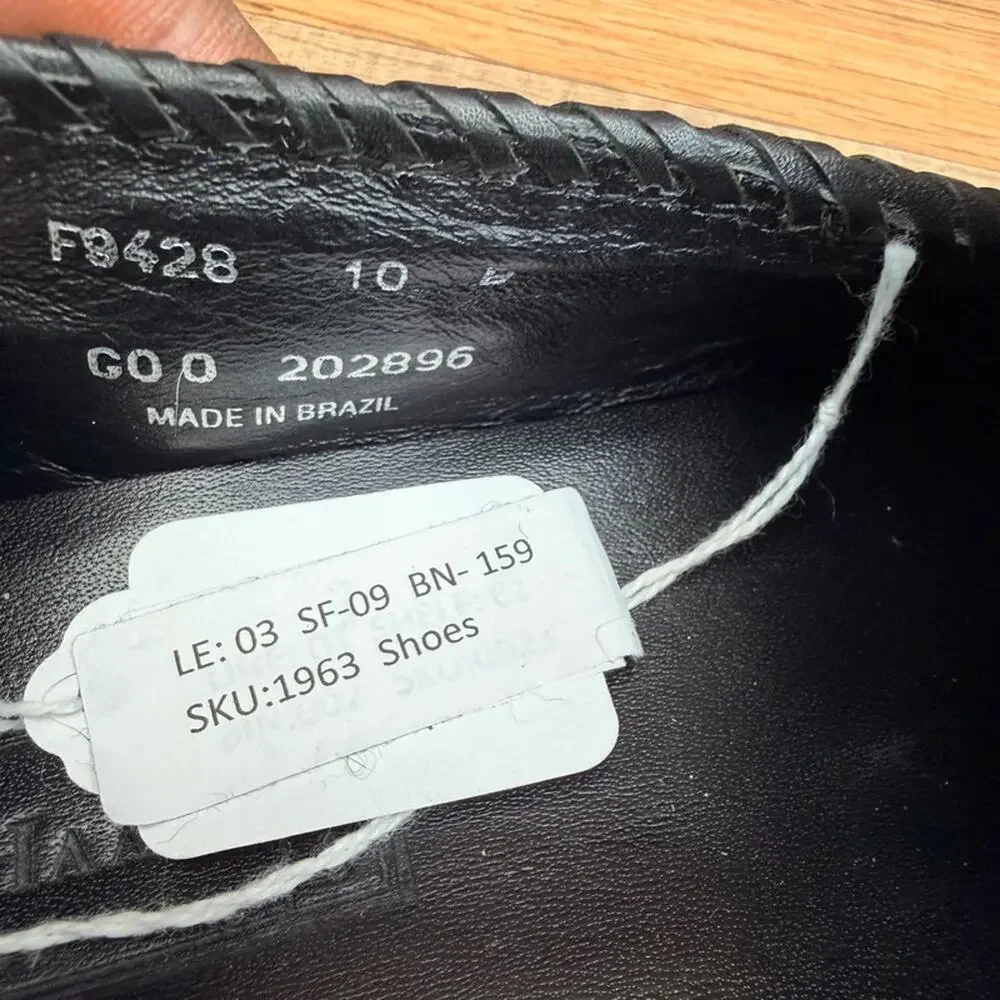 Cole Haan Women's size 10B Black Leather Woven  Loafers Shoes